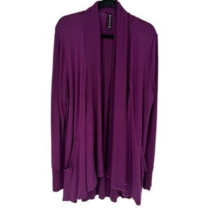 Athleta Deep Plum Open-Front Draped Cardigan